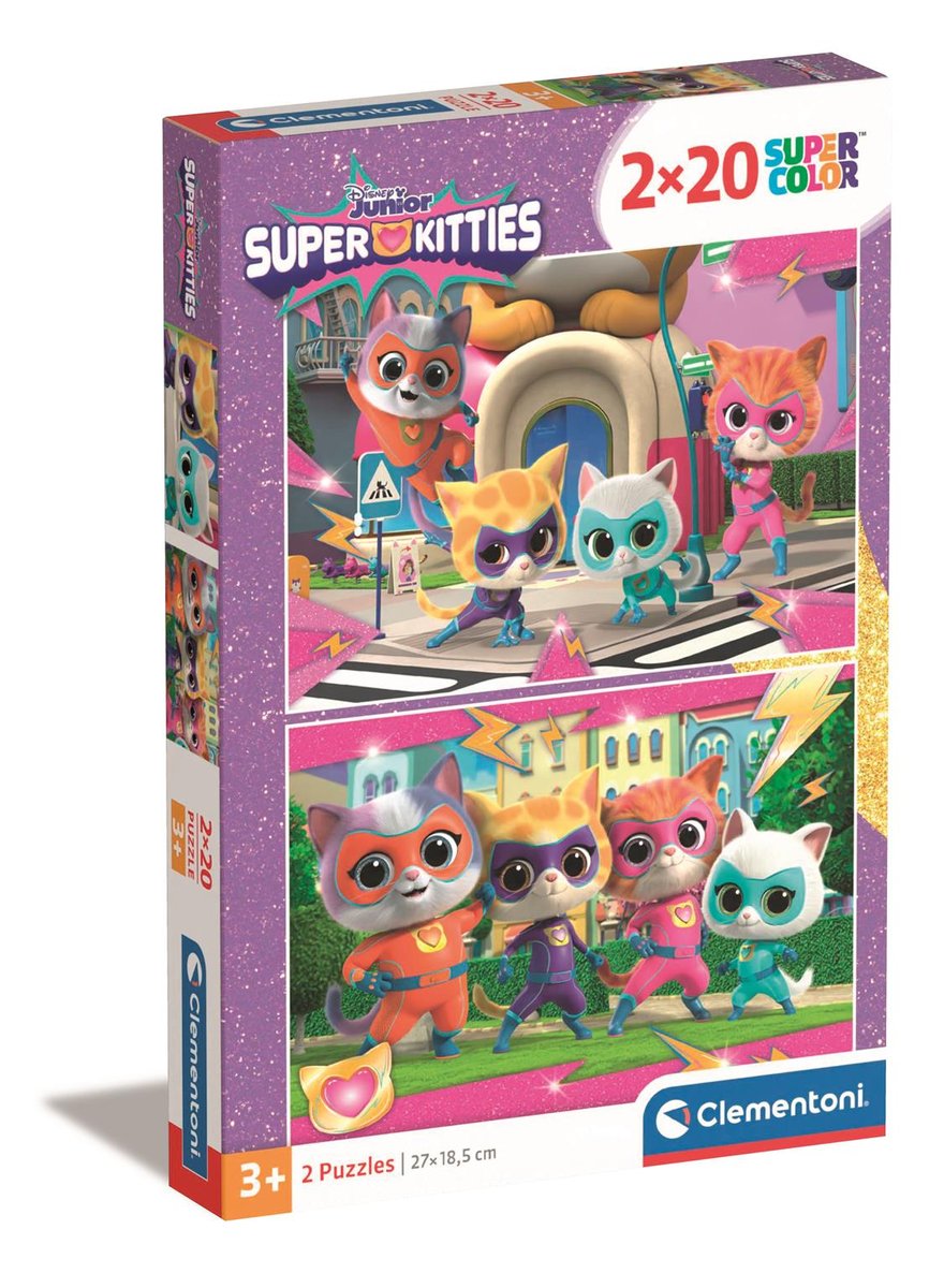 Clementoni, Puzzle, Super Kolor, SuperKitties, 2x20 el. - Clementoni ...