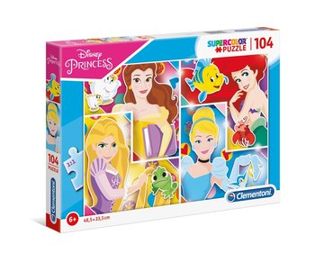 Clementoni, puzzle, Supercolor Disney Princess, 104 el. - Clementoni