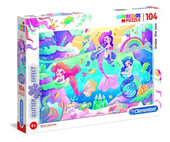 Clementoni, puzzle, z brokatem Under the sea, 104 el. - Clementoni