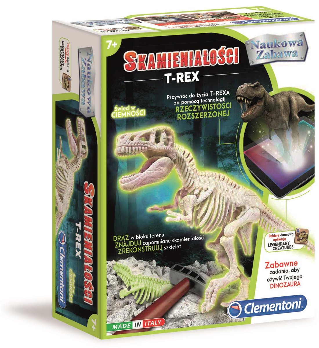Clementoni, zestaw edukacyjny Skamieniałości: T-Rex