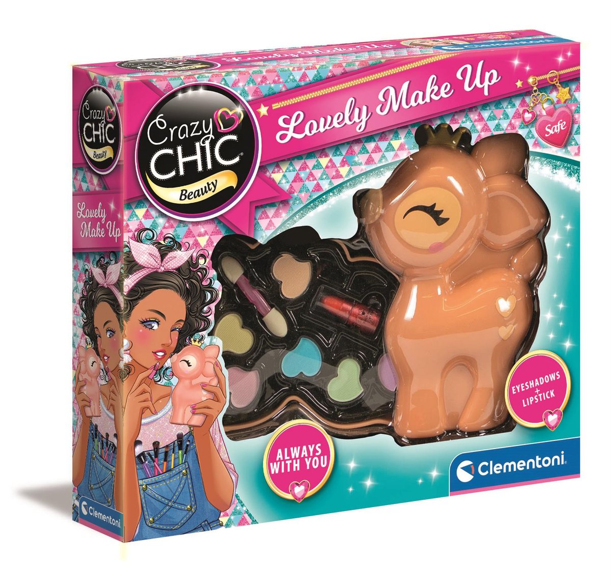 Clementoni, zestaw kreatywny Crazy Chic Mini Kosmetyczka Jelonkek, GXP-768404
