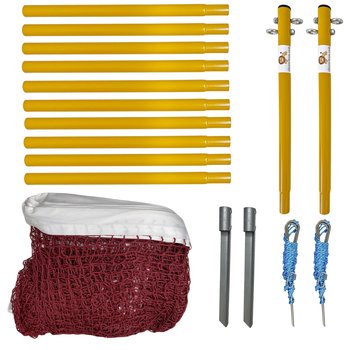 Clever Leon ZESTAW DO SIATKÓWKI BADMINTONA TENISA, SIATKA + SŁUPKI, NA PLAŻĘ, DO OGRODU - Clever Leon