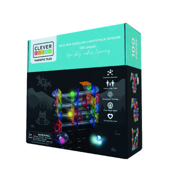 Cleverclixx - Klocki magnetyczne Ball Run Dazzling Lights Pack Intense - 100 el. - Cleverclixx