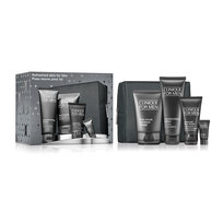 Clinique Clinique For Men Refreshed Skin for Him zestaw peeling do twarzy 100ml + balsam nawilżający 100ml + żel do mycia twarzy 50ml + krem pod oczy 7ml + kosmetyczka