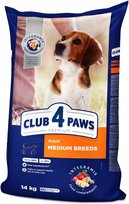 CLUB 4 PAWS Pełnoporcjowa Sucha Karma Dla Dorosłych Psów Średnich Ras 14 Kg