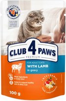 Club 4 Paws Premium Pełnoporcjowa Mokra karma Dla Dorosłych Kotów Z Jagnięciną W Sosie 24X100 g