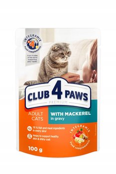 Club 4 Paws Premium pełnoporcjowa Mokra karma dla dorosłych Kotów z makrelą w sosie 24 x 100 g - Club 4 Paws