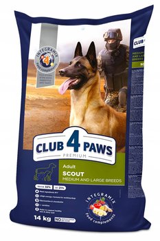 CLUB 4 PAWS Premium „Scout” sucha karma dla dorosłych pracujących psów średnich i dużych ras 14 kg - Club 4 Paws