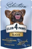 CLUB 4 PAWS PREMIUM Selection Łosoś z makrelą w sosie 85g