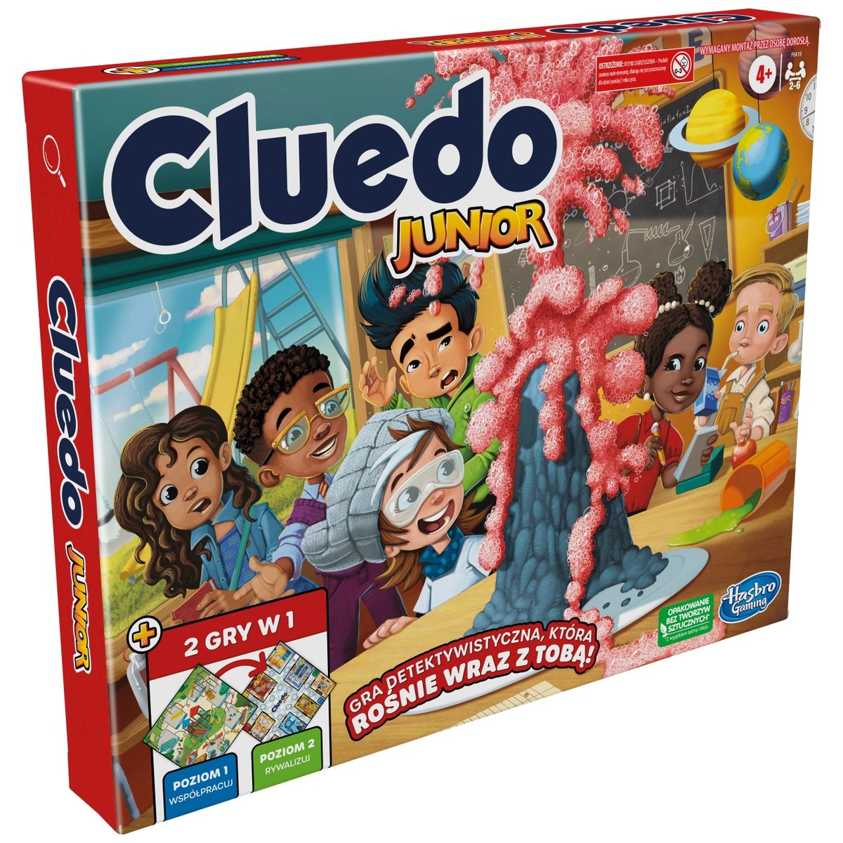 Gra planszowa Cluedo Junior 2w1, Hasbro, F6419 (2 poziomy)