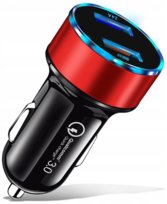 CO2 SZYBKA ŁADOWARKA SAMOCHODOWA USB QC 3.0 MIERNIK NAPIĘCIA AKUMULATORA LED