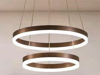 Coffee Ring 60 Double - żyrandol LED pierścienie 60 i 40cm brąz