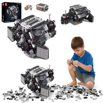 COIL Klocki konstrukcyjne zestaw 871 el.elementów silnik 12-cylindrowy A8