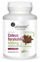 Coleus forskohlii 10% 400mg pokrzywa indyjska suplement diety || Aliness