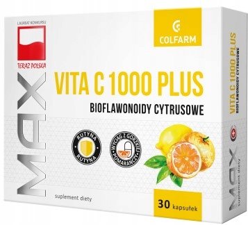 COLFARM, Witamina C MAX VITA C PLUS 1000mg, 30 Kaps. | Sklep EMPIK.COM