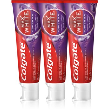 Colgate Max White Purple Reveal odświeżająca pasta do zębów 3x75 ml - Colgate