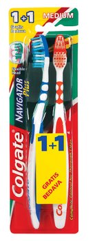 Colgate, Navigator Plus, szczoteczka średnia, 2 szt. - Colgate