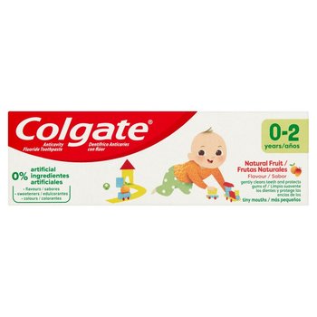 Colgate, pasta do zębów dla dzieci Naturalnie Owocowy Smak (0-2 lat), 50 ml - Colgate