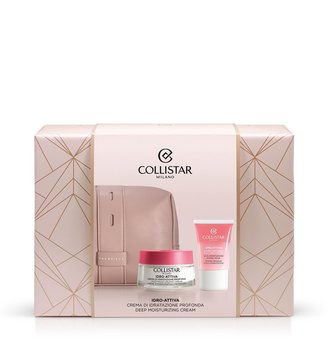 Collistar Idro-Attiva Zestaw Deep Moisturizing Cream Głęboko Nawilżający Krem Do Twarzy 50ml + S.O.S. Moisturizing Hydro-Mask Maska Nawilżająca Do Twarzy 15ml + Kosmetyczka - Collistar