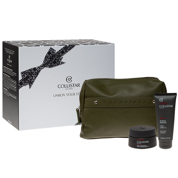 Empik Collistar Set (Uomo Energizing Anti-Aging Cream Gel 50 Ml + Toning Shower Gel 100 Ml + Pouch)