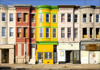 Colorful Baltimore row houses., Carol Highsmith - plakat 29,7x21 cm - Galeria Plakatu