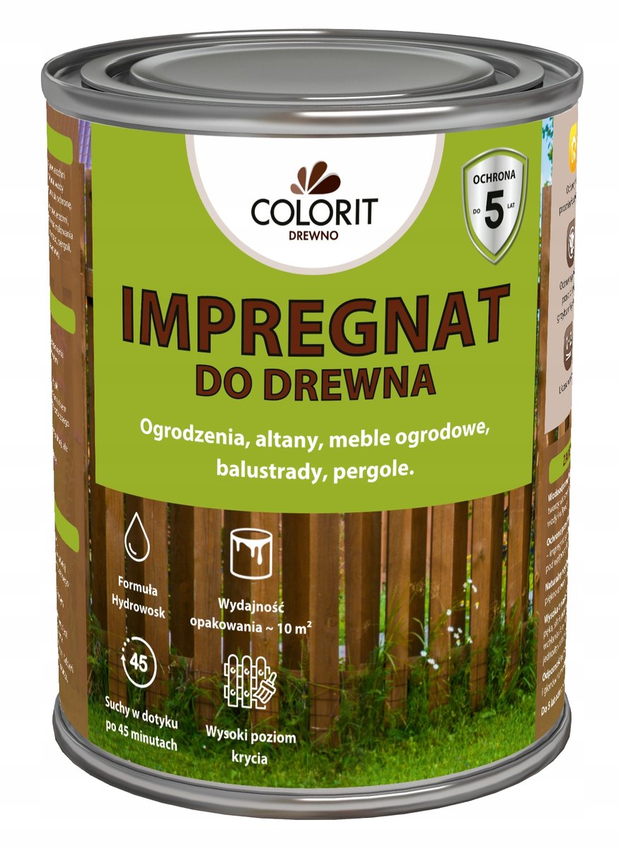 COLORIT IMPREGNAT OCHRONNY Z FORMUŁĄ HYDROWOSK DO DREWNA 0,75L ANTRACYT ...
