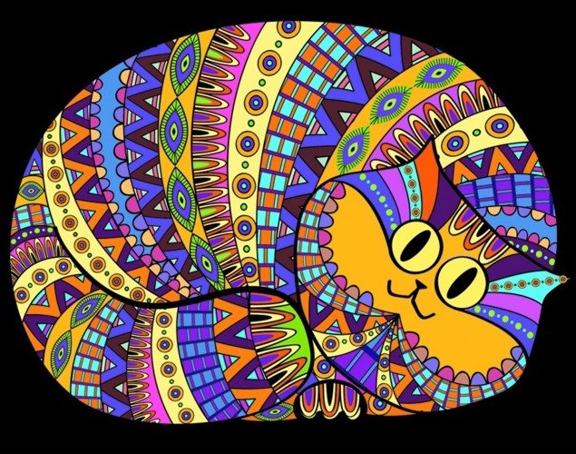 Colorvelvet, kolorowanka welwetowa, Kocur