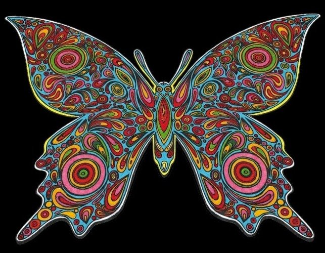 Colorvelvet, kolorowanka welwetowa, Motyl