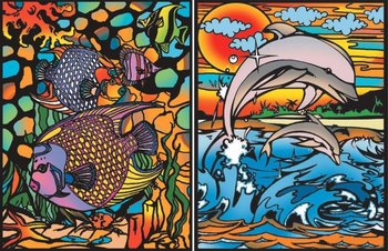 Colorvelvet, kolorowanka welwetowa, Segregator-Delfiny - Colorvelvet
