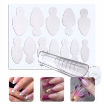 Combo System Dual Form Silikonowe Formy Do Frencha Owal, 12 Szt.