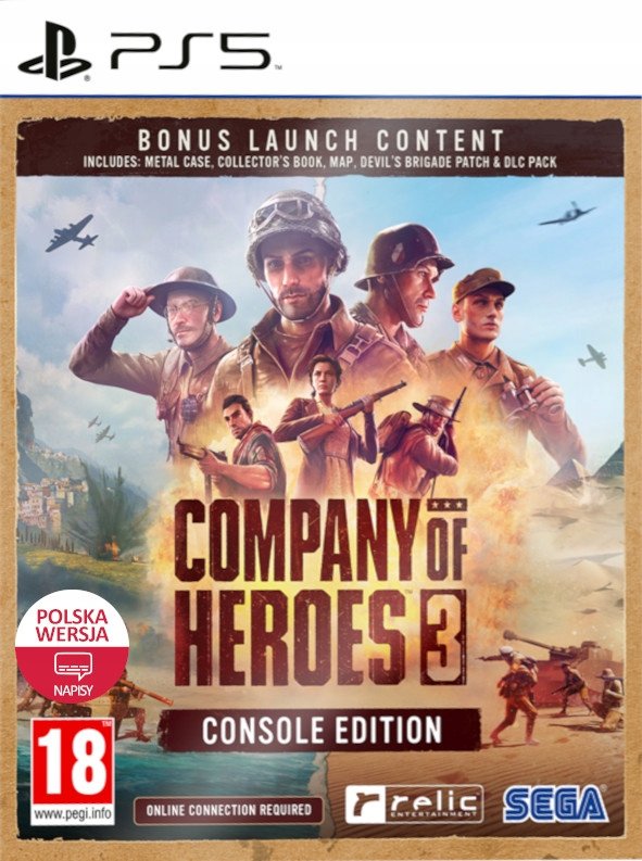 Company of Heroes 3 Console Launch PS5 PL Strategia RTS Steelbook + Dodatki