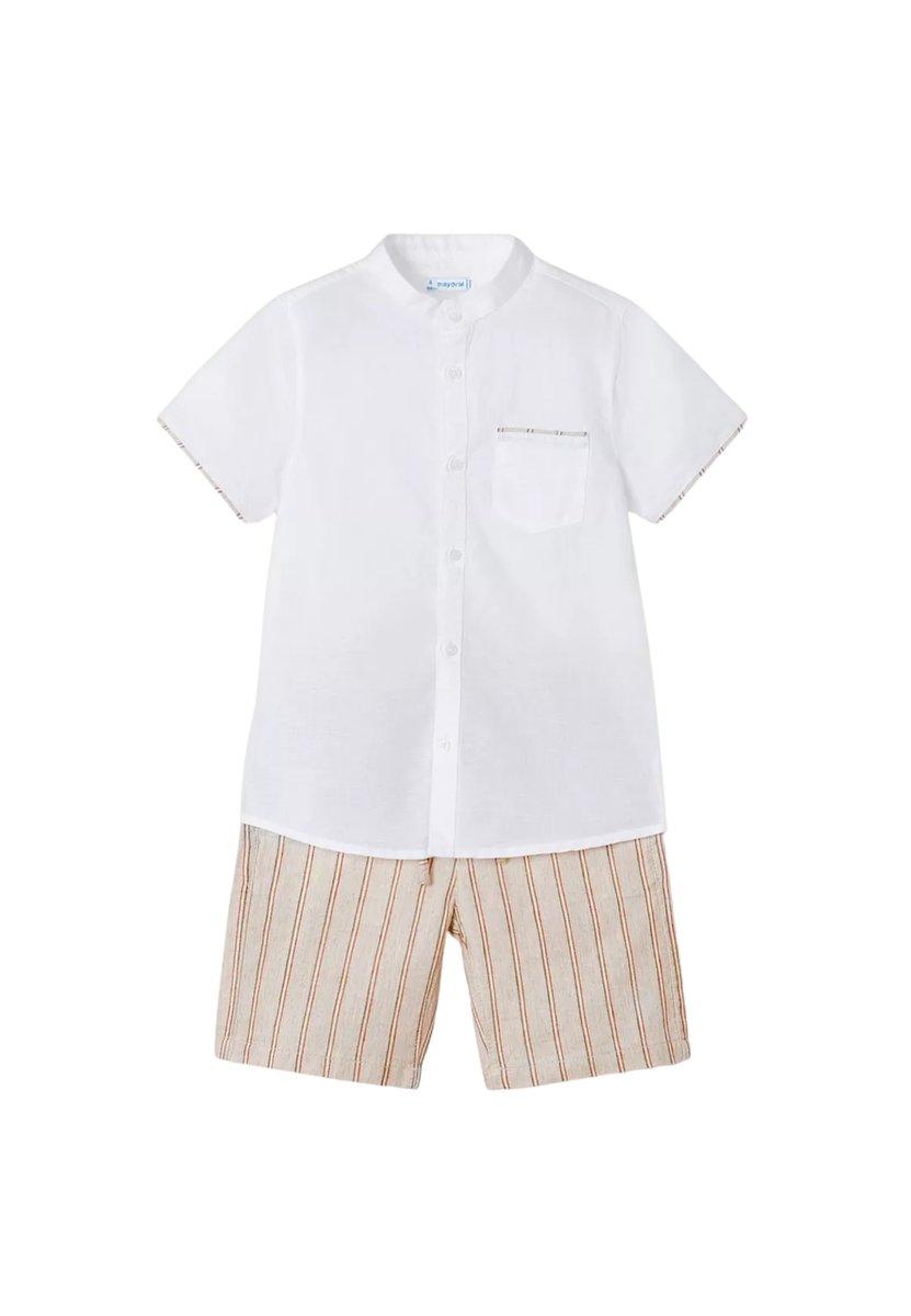 Completo short e camicia in lino Bambino Mayoral 3240-BEIGE Inna
