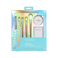 Concealer Brush + Eyeshadow Brush + Eyeshadow Brush + EcoTools, Precision, Highlighter Brush + Spoolie, Eyebrow Brush + Compact Mirror, Single-Sided Ecotools
