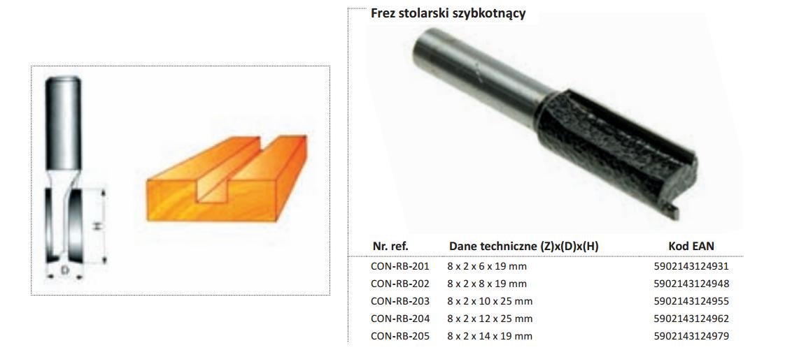 CONDOR FREZ DO DREWNA PROSTY Fi=10 x 25mm TRZPIEŃ 8mm BEZ ŁOŻYSKA-Zdjęcie-0