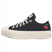Converse Trampki Damskie Czarne Z Haftem Niskie Sznurowane 41 I1E Converse