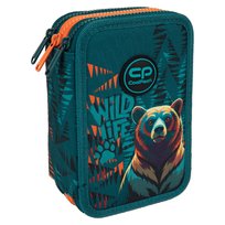 CoolPack Jumper 3 Bear F067968 – Piórnik Szkolny Potrójny 3-Komorowy z Wyposażeniem, Motyw Miś, 46 elemantów CoolPack