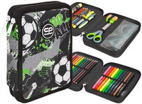CoolPack Jumper XL Let's Gol F077674 Piórnik Dwukomorowy Z Wyposażeniem Piłka Nożna, 38 elementów CoolPack