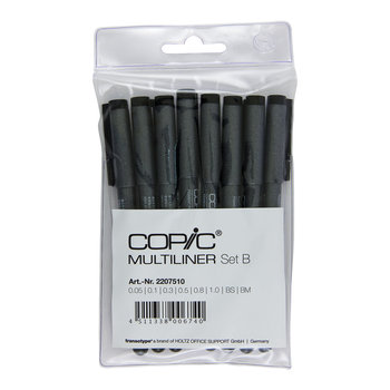 COPIC Multiliner Zestaw 8 grubości Set Bczerń - COPIC