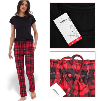 Cornette Piżama Damska Zestaw Koszulka Długie Spodnie Bawełna Rozmiar S - CORNETTE