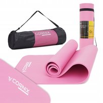 CORNIX MATA DO ĆWICZEŃ JOGI FITNESS PILATES ANTYPOŚLIZGOWA NBR 1cm GRUBA + POKROWIEC Cornix
