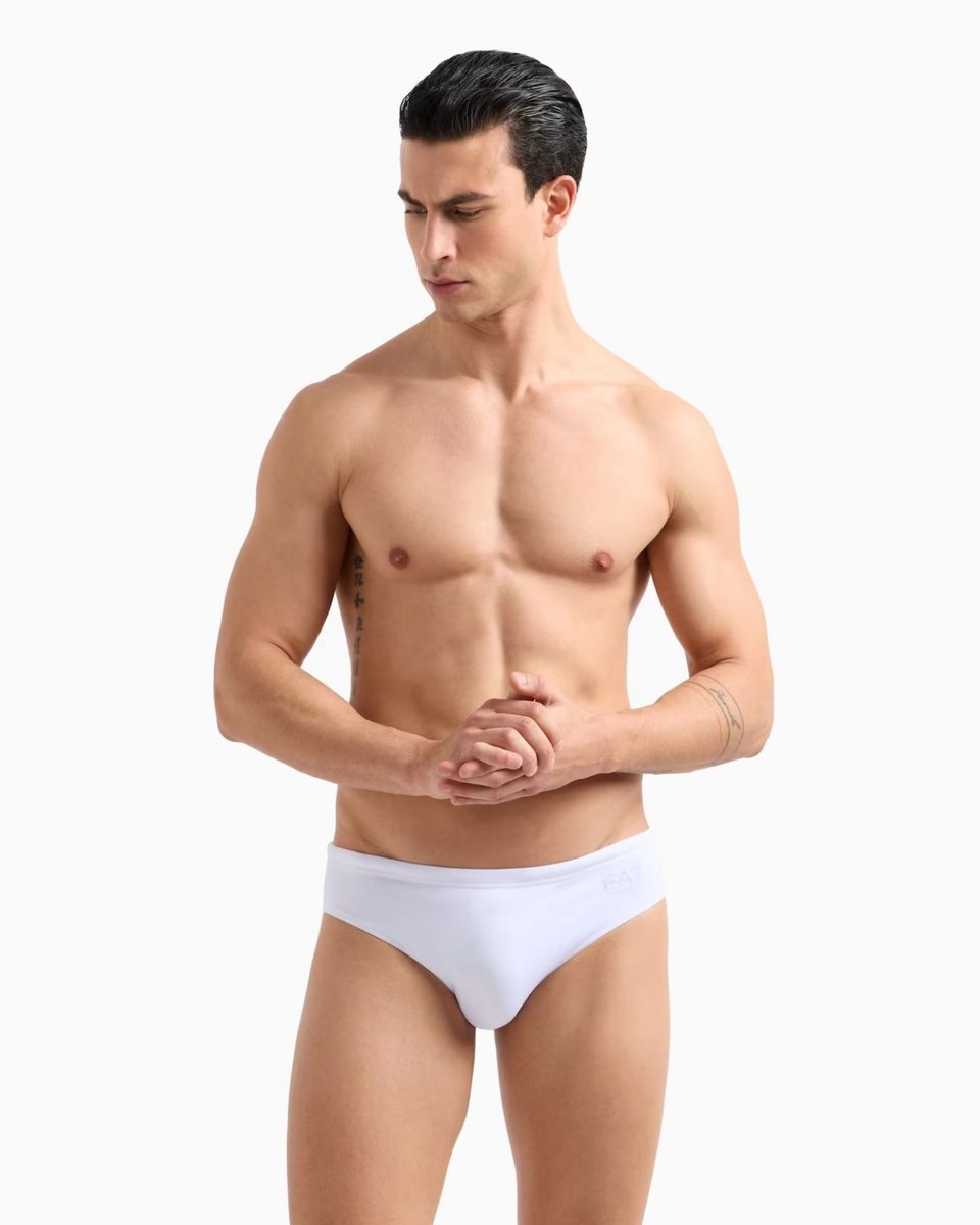 EA7 costume mare e piscina uomo ea7 7m000501 af14514 slip beachwear m0076 white/silver