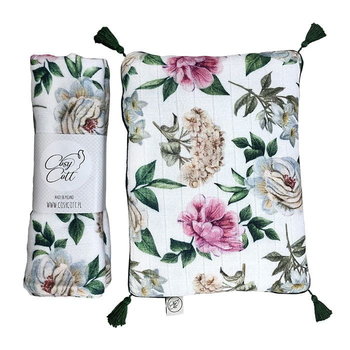 Cosy Cott, Otulacz + Poduszka Tetra Bambusowa, Vintage Flowers, zestaw - Cosy Cott