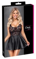 Cottelli Collection Sukienka mini S z koronką i matową spodnicą czarna Inna marka