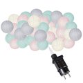 Cotton balls 50 led lampki dekoracyjne, girlanda na prąd turkusowo-różowe - Springos