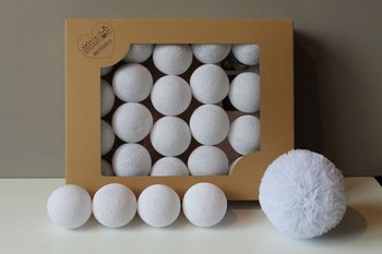 Cotton Balls, Lampki, All white, 20 szt. - MIA home