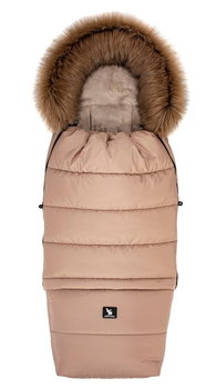 CottonMoose, Śpiworek Do Wózka Zimowy Combi 3W1 Z Futerkiem, beżowy - CottonMoose