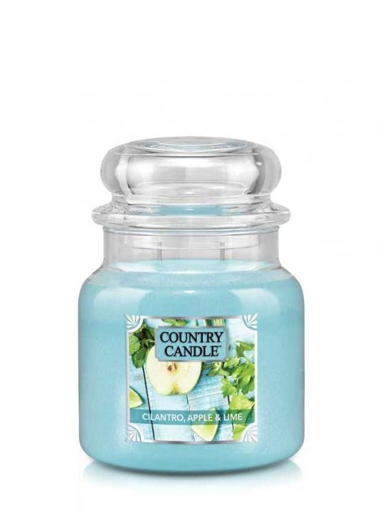 Country Candle, Cilantro, Apple & Lime, świeca zapachowa, średni słoik, 2 knoty