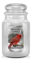 Country Candle Duża Świeca Zapachowa Z Dwoma Knotami First Fallen Snow 680G