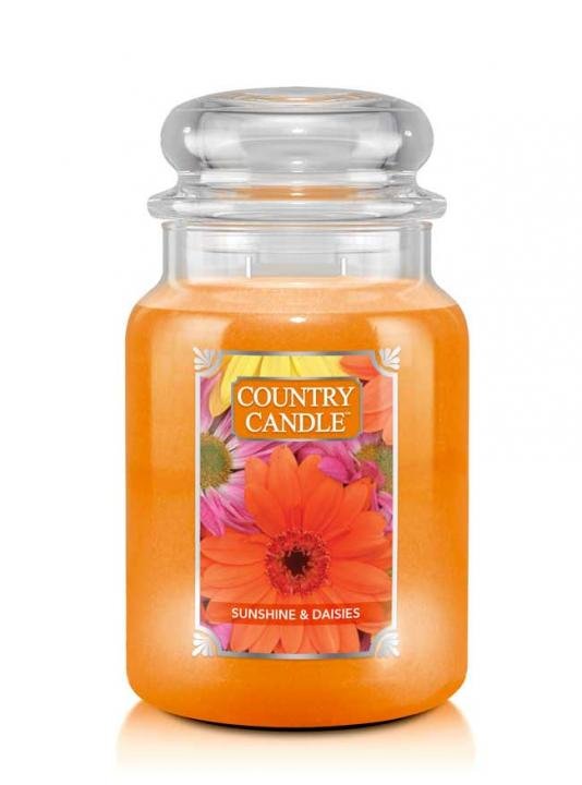 Country Candle, Sunshine & Daisies, świeca zapachowa, duży słoik, 2 knoty