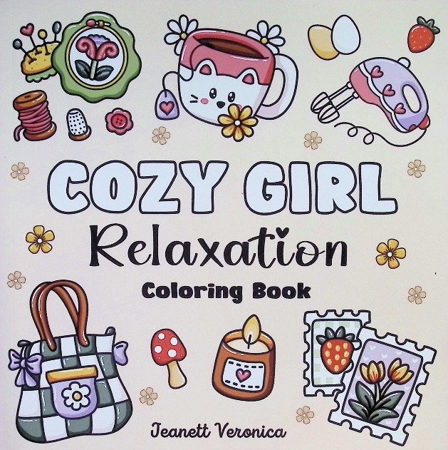 Cozy Girl Relaxation: Bold and Easy Coloring Book for Adults & Teens ...
